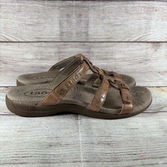 Taos Prize 4 Womens Size 7 Slide Sandals Leather Brown - Picture 7 of 9